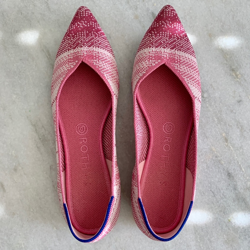 Rothys EUC 9.5 Pink Plaid Points